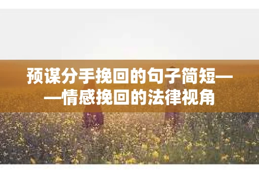 预谋分手挽回的句子简短——情感挽回的法律视角