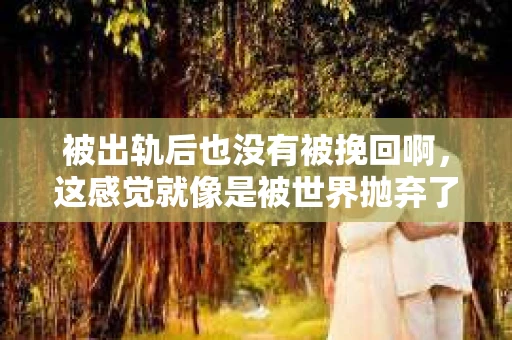 被出轨后也没有被挽回啊，这感觉就像是被世界抛弃了一样。我曾经也经历过这样的事情，那种心如刀割的痛，至今仍记忆犹新。今天，我想和大家聊聊这个话题，希望能给那些正在经历或者曾经经历过类似痛苦的人一些安慰和帮助。