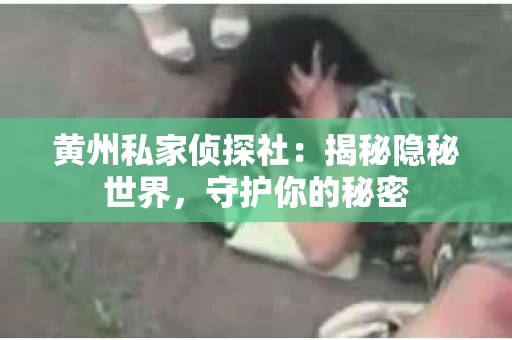 黄州私家侦探社：揭秘隐秘世界，守护你的秘密