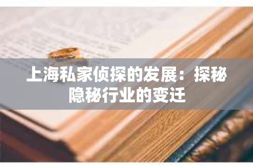 上海私家侦探的发展：探秘隐秘行业的变迁