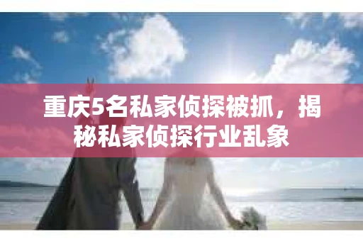 重庆5名私家侦探被抓，揭秘私家侦探行业乱象
