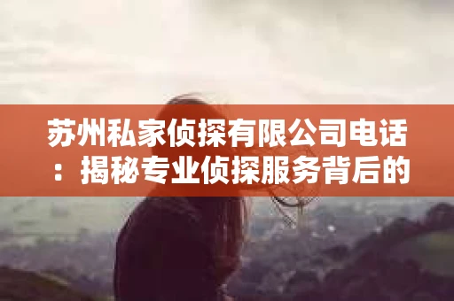 苏州私家侦探有限公司电话：揭秘专业侦探服务背后的故事