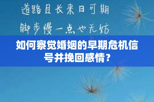 如何察觉婚姻的早期危机信号并挽回感情？