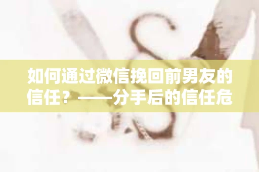 如何通过微信挽回前男友的信任？——分手后的信任危机解决方案
